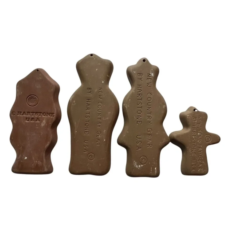 Hartstone Stoneware Cookie Molds Goldilocks Papa Mama Baby Bear Lot of 4‎